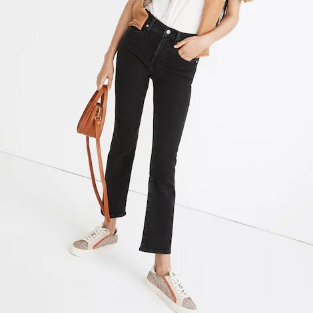 Madewell Cali Demi Black Starkey Wash Stretch Bootcut Jeans Size 28